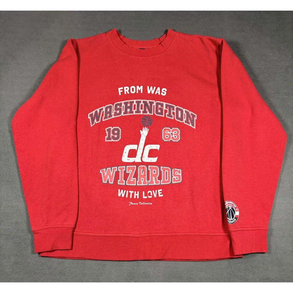 Peace Collective Washington Wizards Sweatshirt Mens Large Red Crewneck Pullover